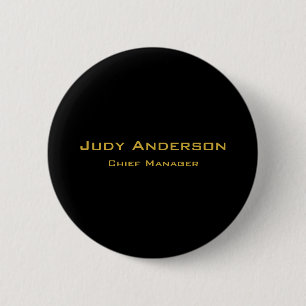 Badge Rond 5 Cm Or Moderne Élégant Professionnel Doré Métallisé &