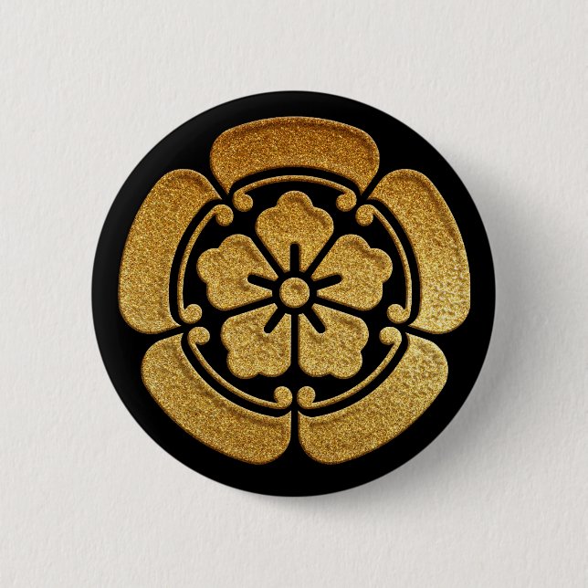 Badge Rond 5 Cm Or Oda Kamon (Devant)