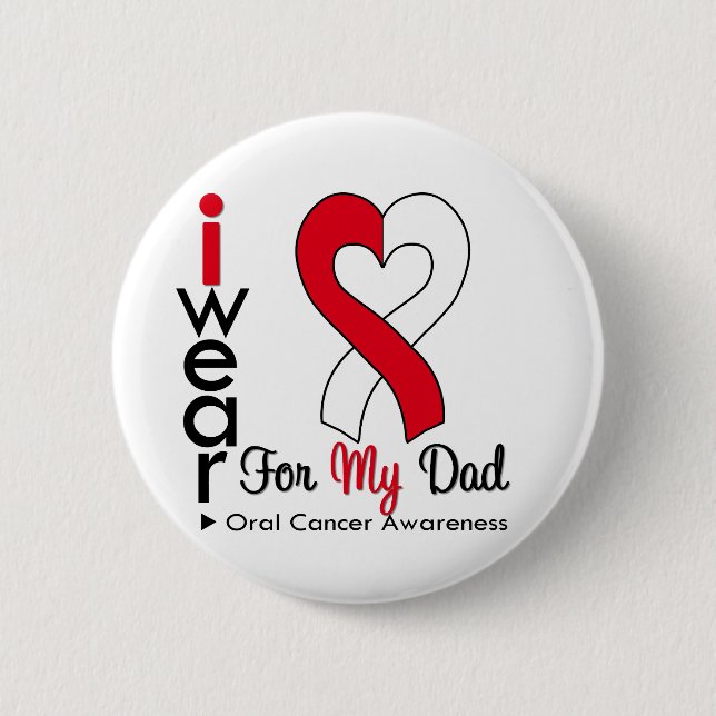 Badge Rond 5 Cm Oral Cancer I Wear Ribbon For My Dad (Devant)