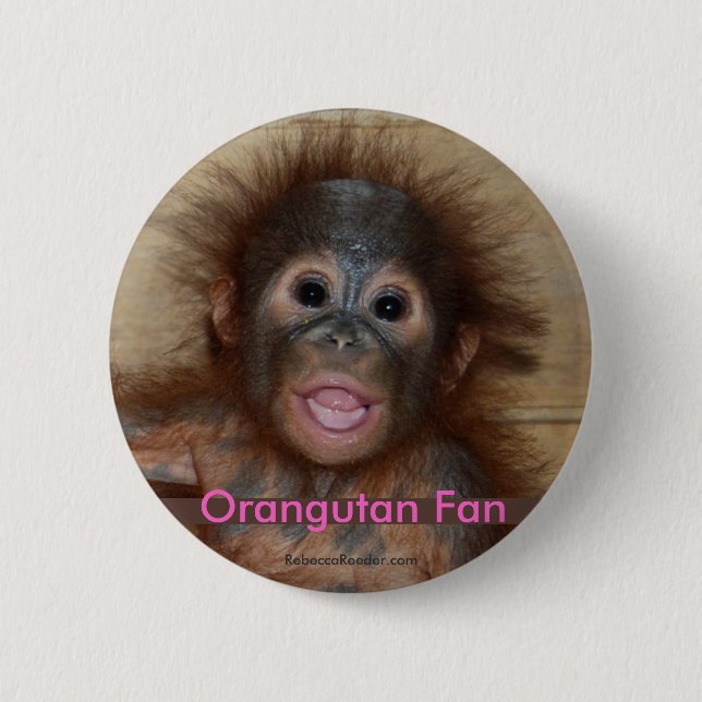 Badge Rond 5 Cm Orang-outan précieux de bébé (Devant)