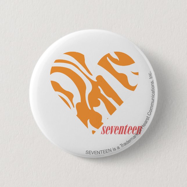 Badge Rond 5 Cm Orange 2 de zèbre (Devant)