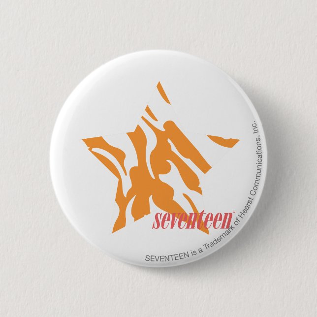 Badge Rond 5 Cm Orange 3 de zèbre (Devant)
