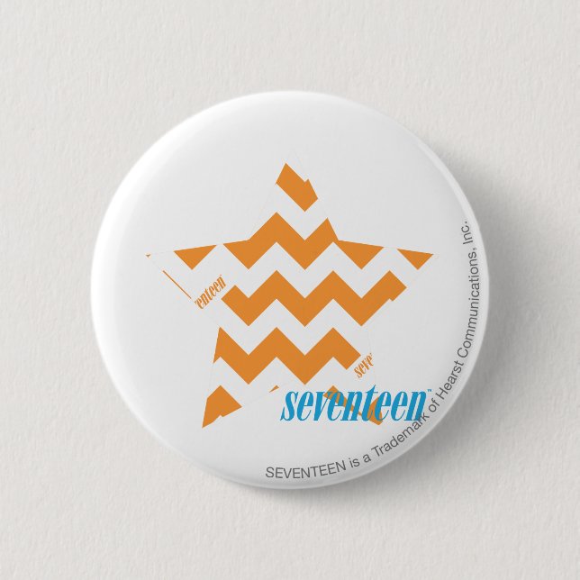 Badge Rond 5 Cm Orange 3 de zigzag (Devant)