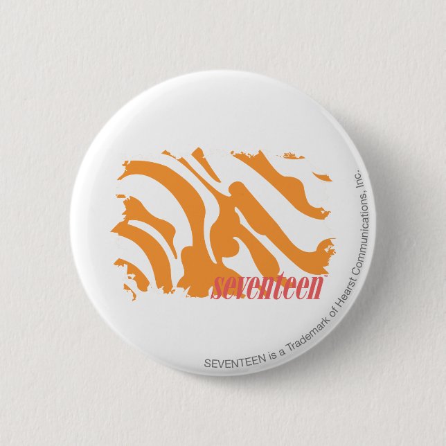 Badge Rond 5 Cm Orange 4 de zèbre (Devant)