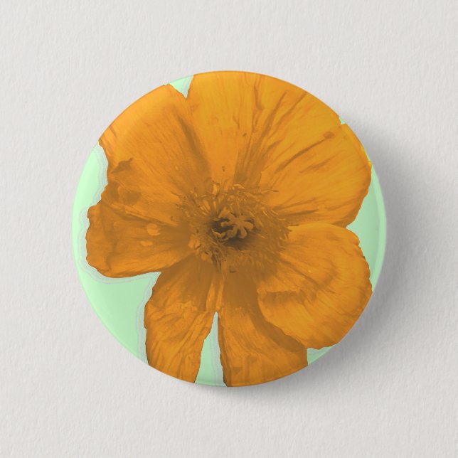 Badge Rond 5 Cm Orange Aid/ PopArt Flower (Devant)