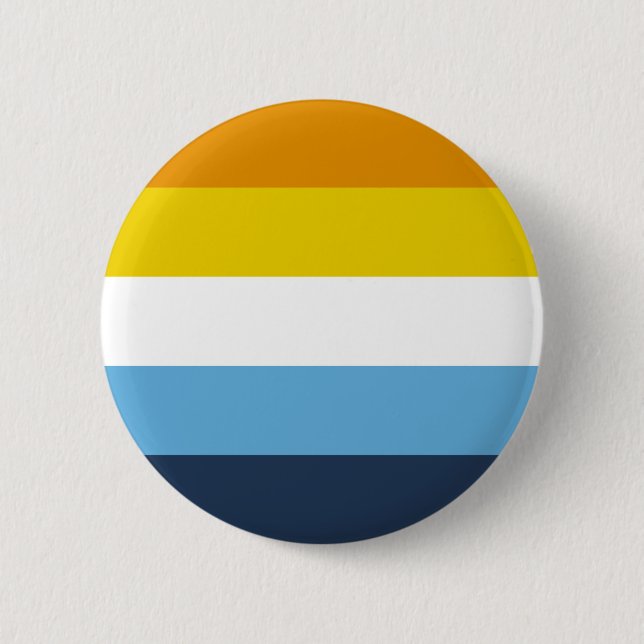 Badge Rond 5 Cm Orange Blue Acearo Aroace Asexuel Aromantic Pride (Devant)