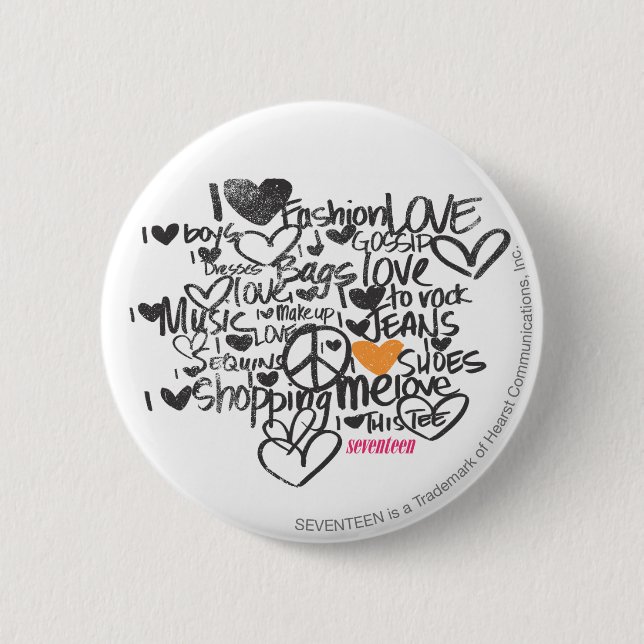 Badge Rond 5 Cm Orange de graffiti (Devant)