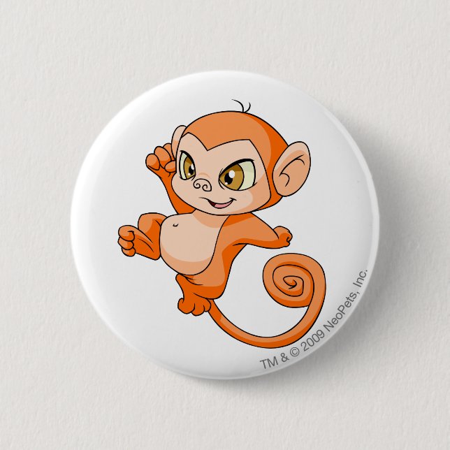 Badge Rond 5 Cm Orange de Mynci (Devant)