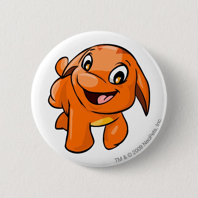 Badge Rond 5 Cm Orange de Poogle (Devant)