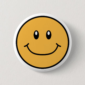 Badge Rond 5 Cm Orange de sourire 0001 de bouton de visage