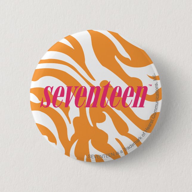 Badge Rond 5 Cm Orange de zèbre (Devant)