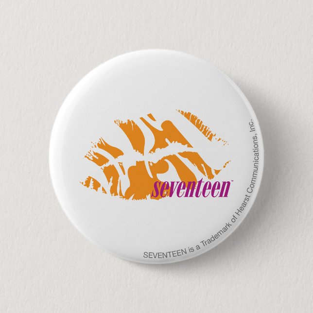 Badge Rond 5 Cm Orange de zèbre (Devant)