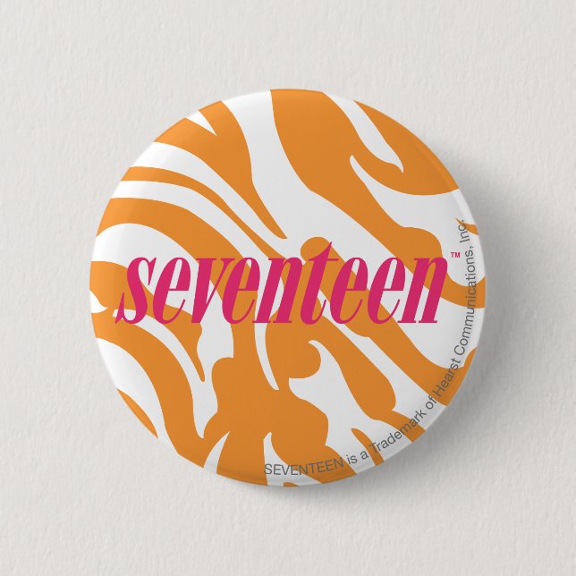 Badge Rond 5 Cm Orange de zèbre (Devant)