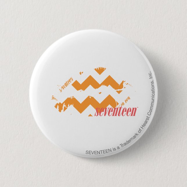 Badge Rond 5 Cm Orange de zigzag (Devant)