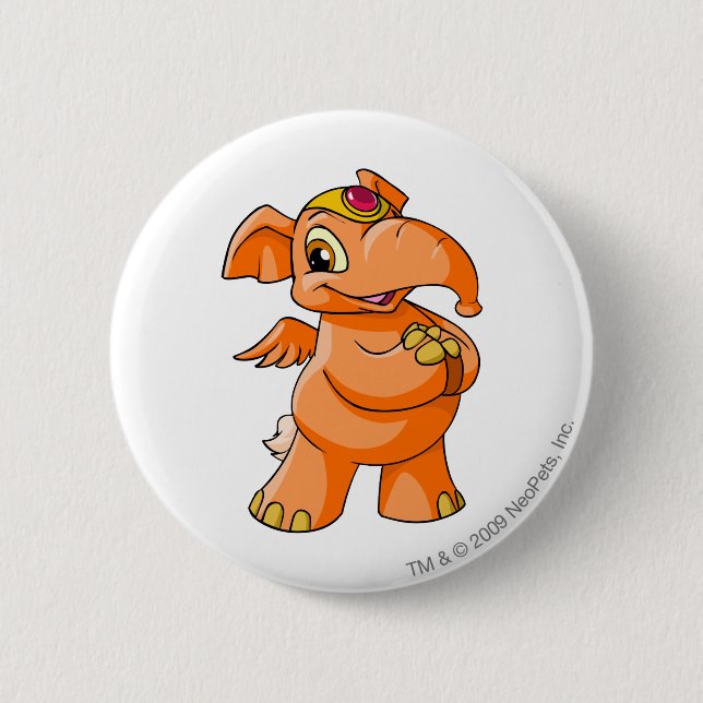 Badge Rond 5 Cm Orange d'Elephante (Devant)