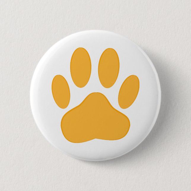 Badge Rond 5 Cm Orange Dog Pawprint (Devant)