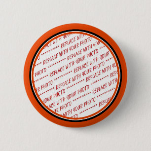 Badge Rond 5 Cm Orange et noir (couleurs d'Halloween) Modèle ajust