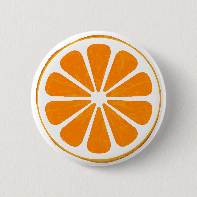 Badge Rond 5 Cm orange. hybride. bouton (Devant)