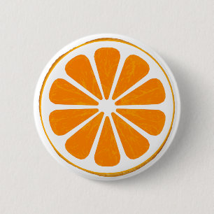 Badge Rond 5 Cm orange. hybride. bouton