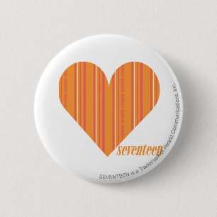 Badge Rond 5 Cm Orange mince 3 de rayures