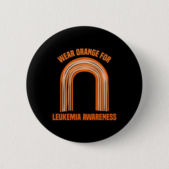 Badge Rond 5 Cm Orange Pour La Leucémie 1 (Devant)