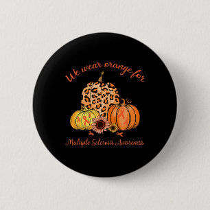 Badge Rond 5 Cm Orange Pour La Sclérose En Plaques Citrouille De S