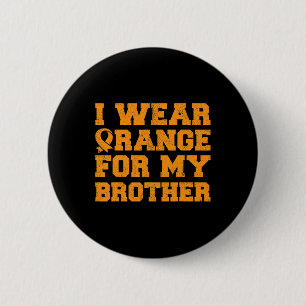 Badge Rond 5 Cm Orange Pour Mon Frère Leucémie Sensibilisation Can