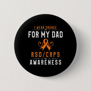 Badge Rond 5 Cm Orange Ribbon Crpsrsd Sensibilisation Pour Papa Ca