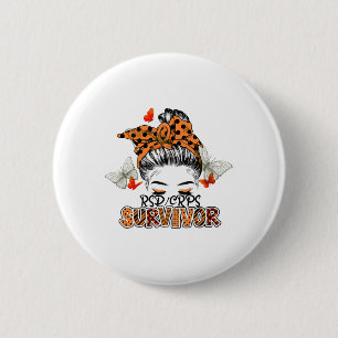 Badge Rond 5 Cm Orange Rsdcrps Messy Bun Girl Survivor Croire Sup