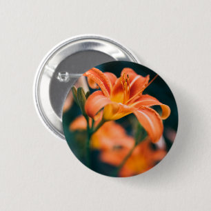 Badge Rond 5 Cm Orange Tiger Lily Photo