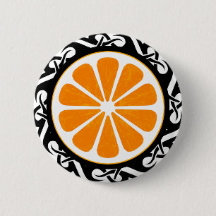 Badge Rond 5 Cm orange. tribal