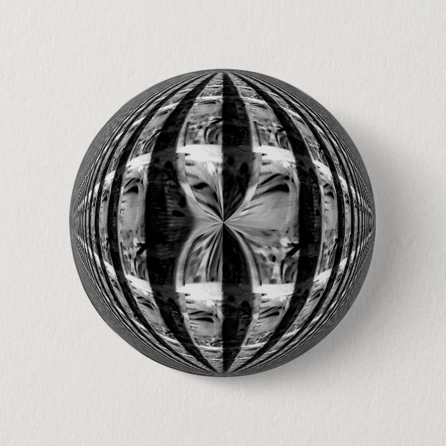 Badge Rond 5 Cm Orb chrome Black button round (Devant)