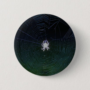 Badge Rond 5 Cm Orb Weaver Spider la nuit