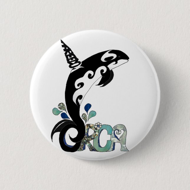 Badge Rond 5 Cm Orca Freedom Art (Devant)