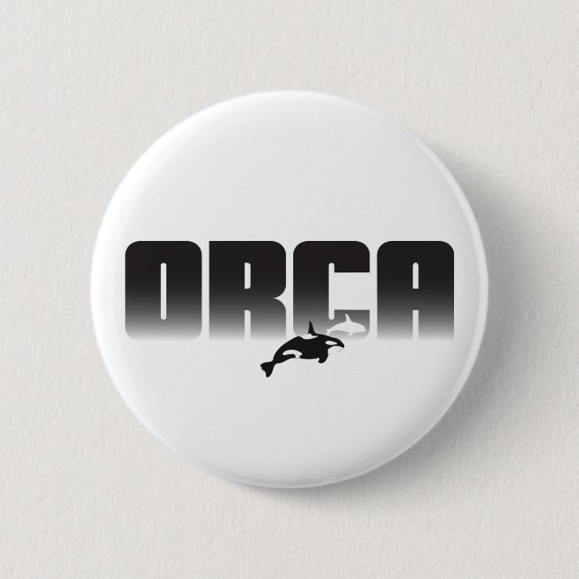 Badge Rond 5 Cm Orca Killer Whale (Devant)