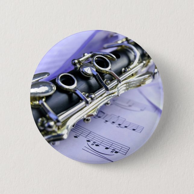 Badge Rond 5 Cm Orchestre de musique Clarinet Sheet (Devant)