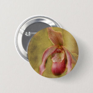 Badge Rond 5 Cm Orchidée à chlipper dame texturée