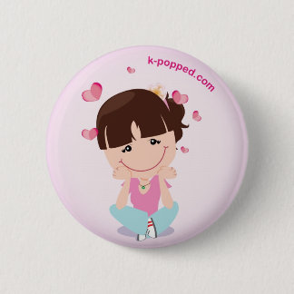 Badge Rond 5 Cm Orchidée dans le bouton d'amour
