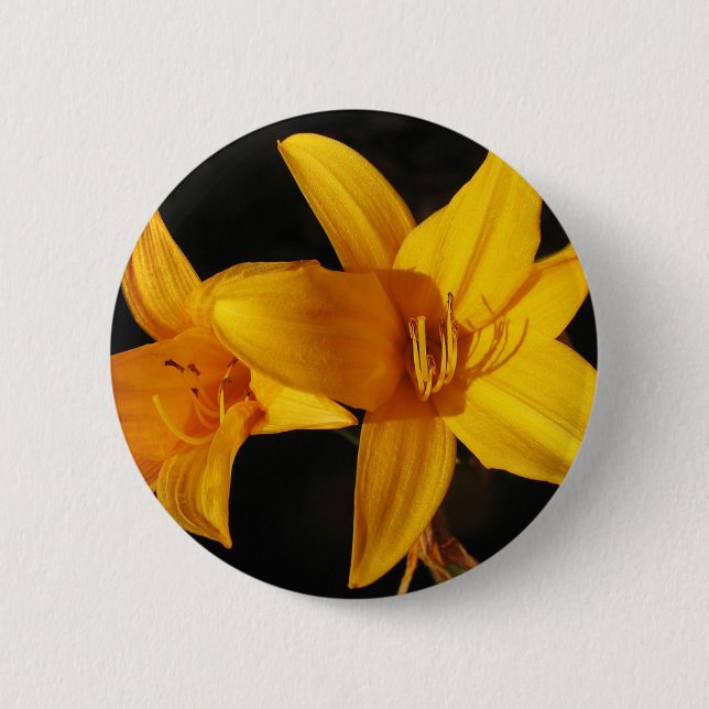 Badge Rond 5 Cm Orchidée jaune (Devant)