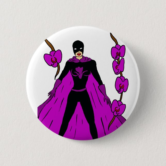 Badge Rond 5 Cm Orchidée nocturne (Devant)
