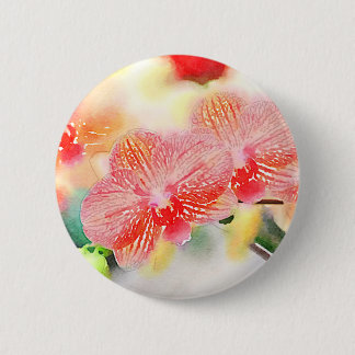 Badge Rond 5 Cm Orchidées d'aquarelle