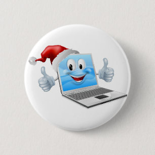 Badge Rond 5 Cm Ordinateur portable de Noël heureux