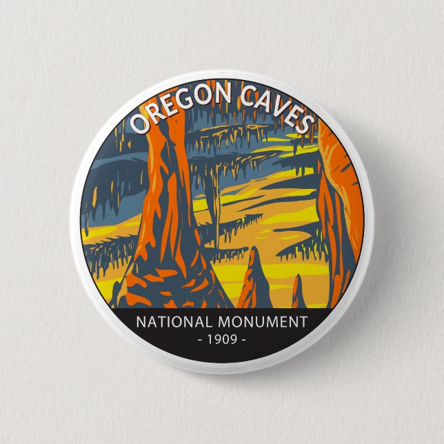 Badge Rond 5 Cm Oregon Caves National Monument Oregon Circle (Devant)
