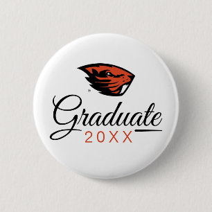 Badge Rond 5 Cm Oregon State Beavers   Tête de castor