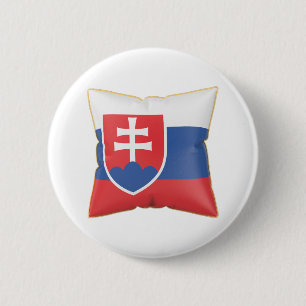Badge Rond 5 Cm Oreiller avec le drapeau de la Slovaquie
