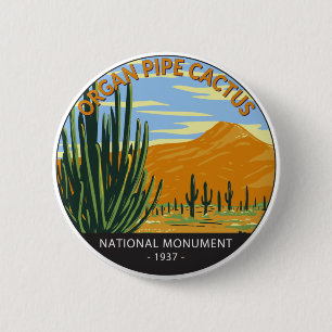 Badge Rond 5 Cm Organ Pipe Cactus National Monument Arizona