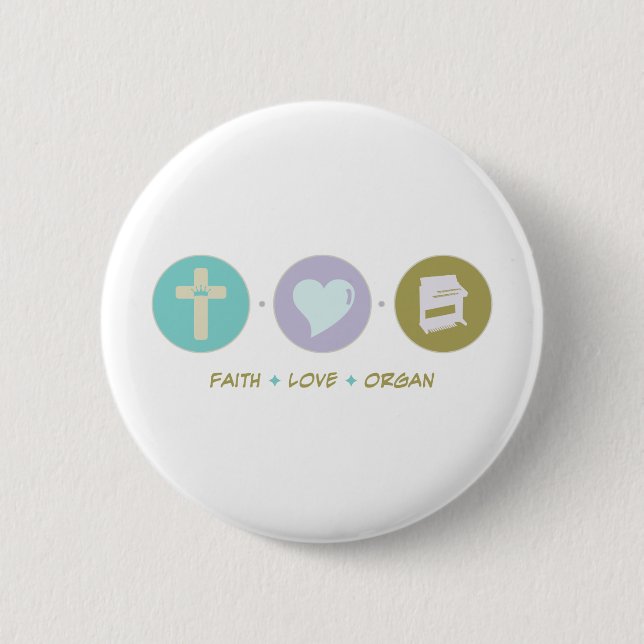 Badge Rond 5 Cm Organe d'amour de foi (Devant)
