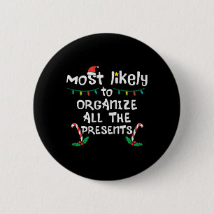 Badge Rond 5 Cm Organiser Présents Noël Noël Noël Noël Famille