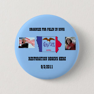 Badge Rond 5 Cm Organisez pour Palin en Iowa