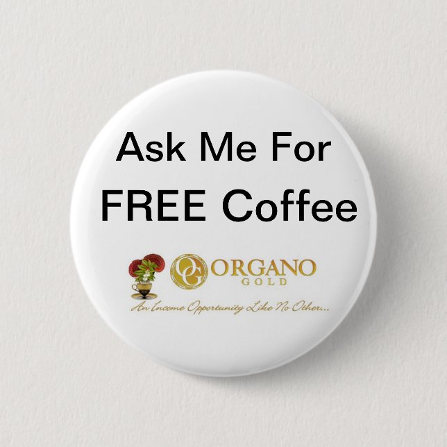 Badge Rond 5 Cm ~ OrganoGold de TryOurCoffee (Devant)